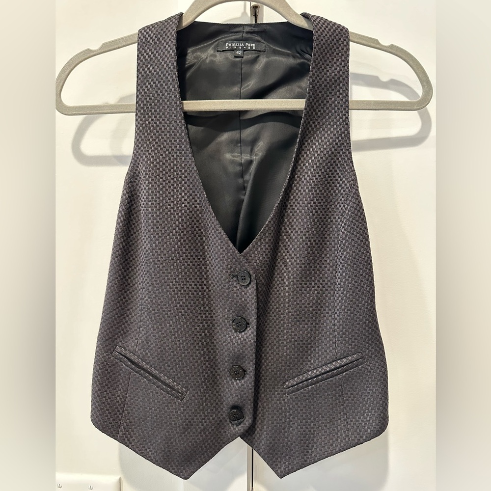 Patrizia Pepe Faux-Pocket Waistcoat (Vest) New Size 2